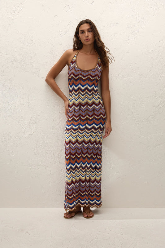 ELISA MAXI DRESS-CADAQUES STRIPE