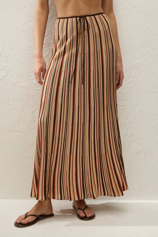 FFK438-MUS IDEN MAXI SKIRT- MURANO STRIPE