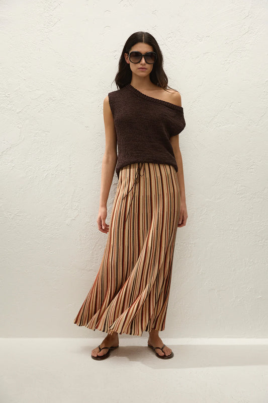 FFK438-MUS IDEN MAXI SKIRT- MURANO STRIPE