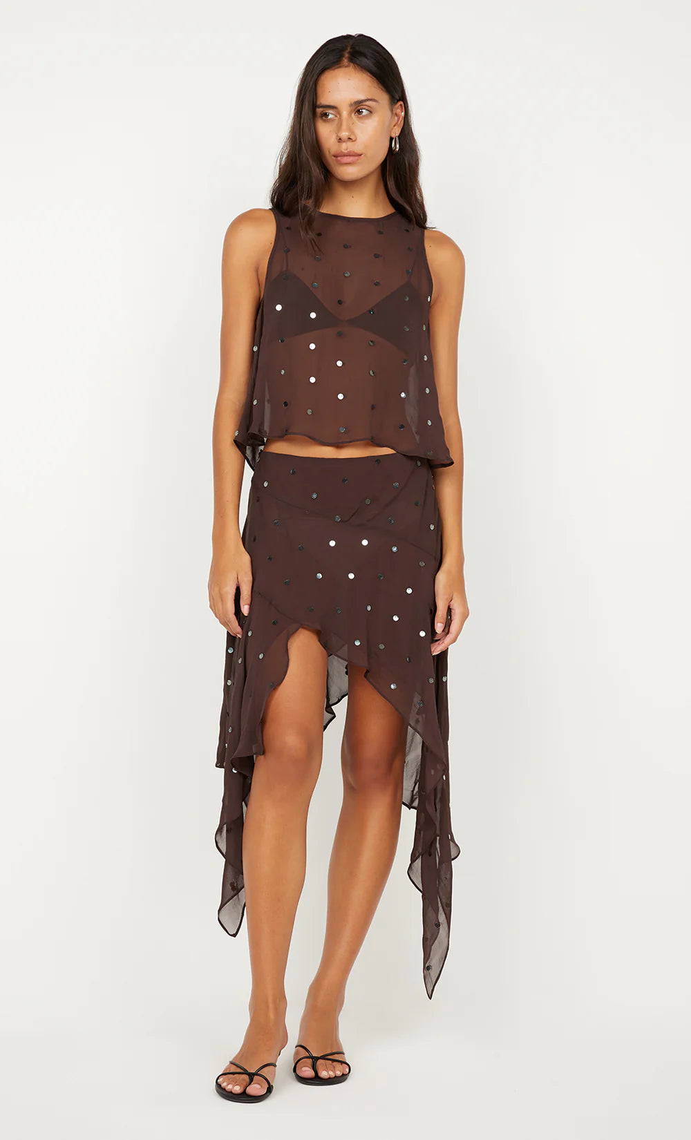 ARIELLE SHELL TOP-DARK CHOCOLATE