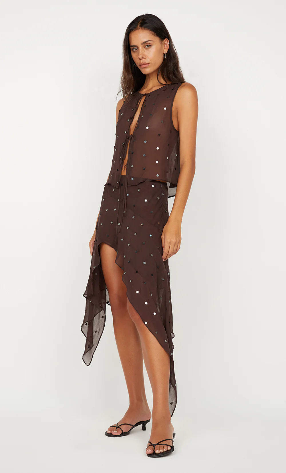 ARIELLE SHELL TOP-DARK CHOCOLATE