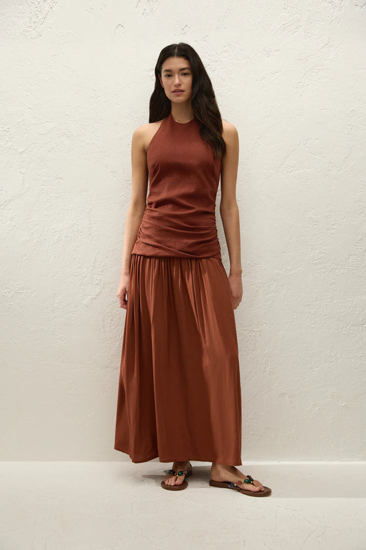 TALI MAXI DRESS - TERRACOTTA