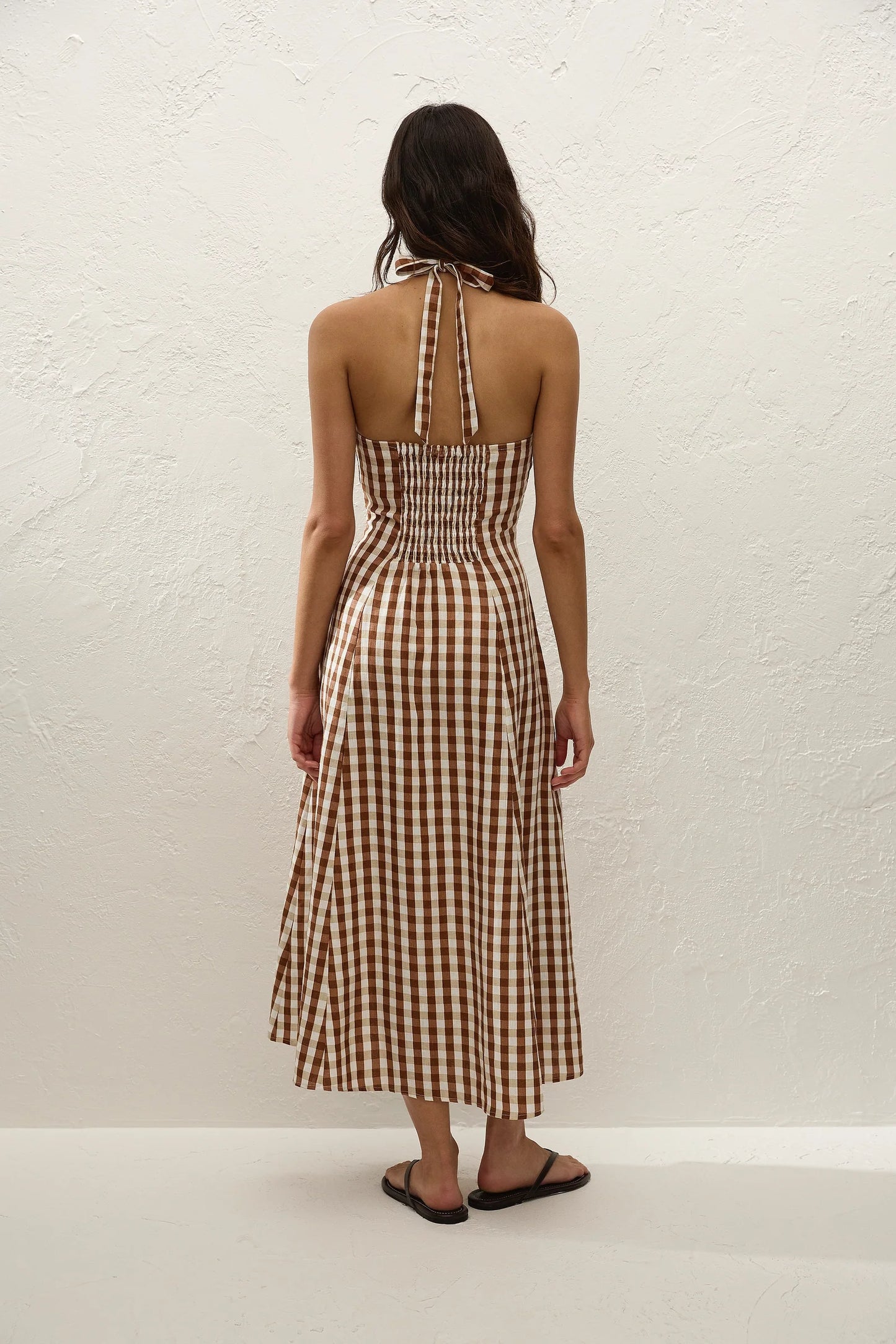 MARAIS MIDI DRESS - GINGHAM CEDAR