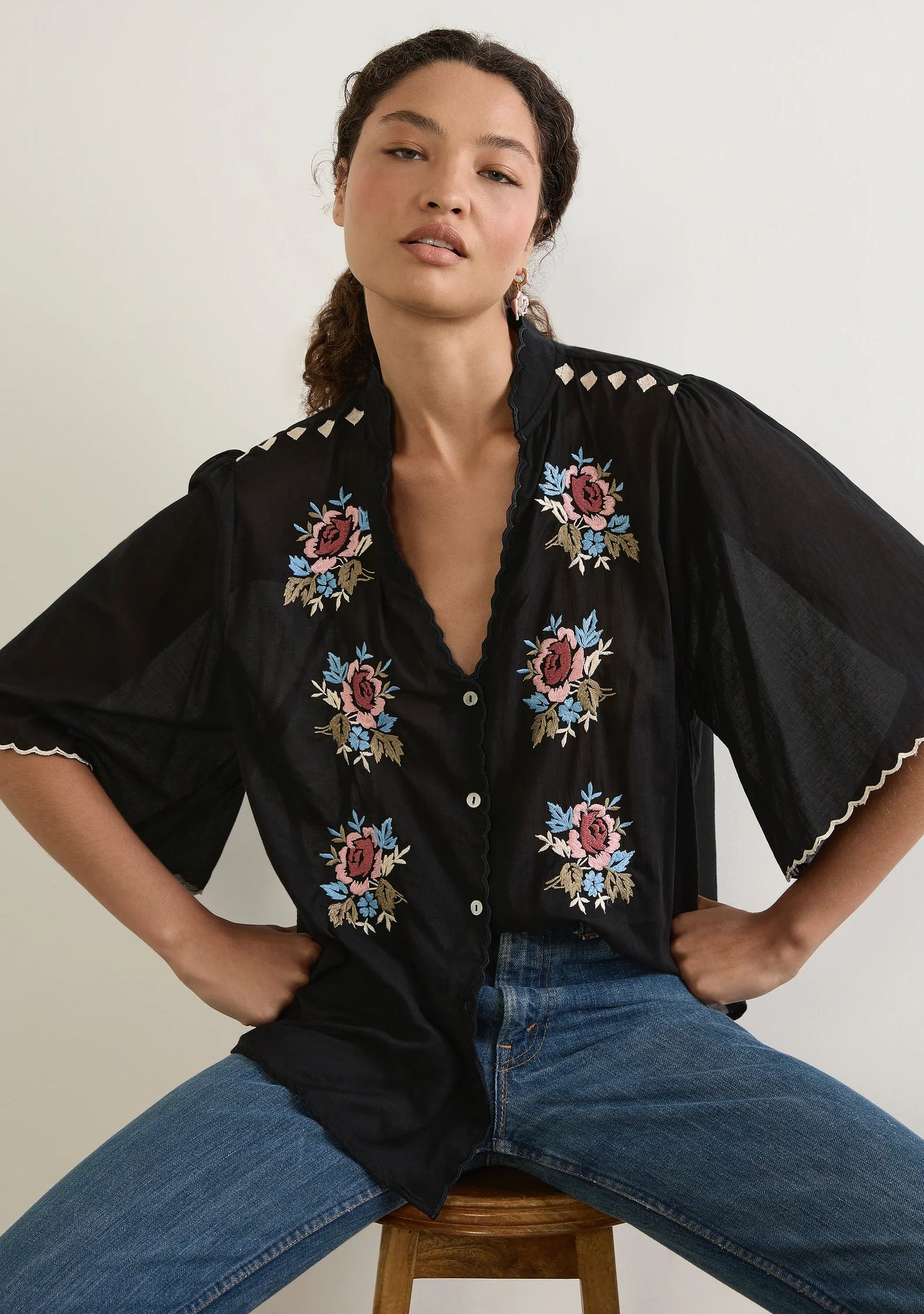 ARABELLA BLOUSE -BLACK