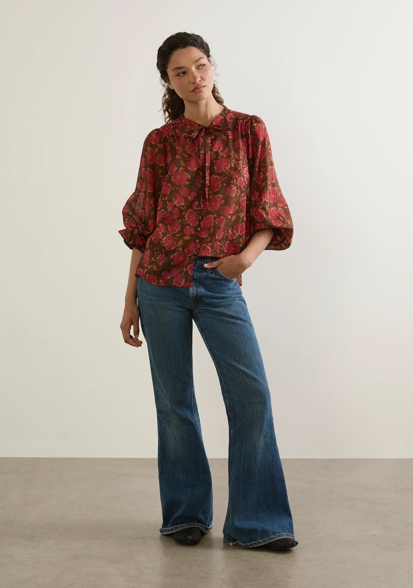 JESSA BLOUSE-ROSELLA ESPRESSO (26416)