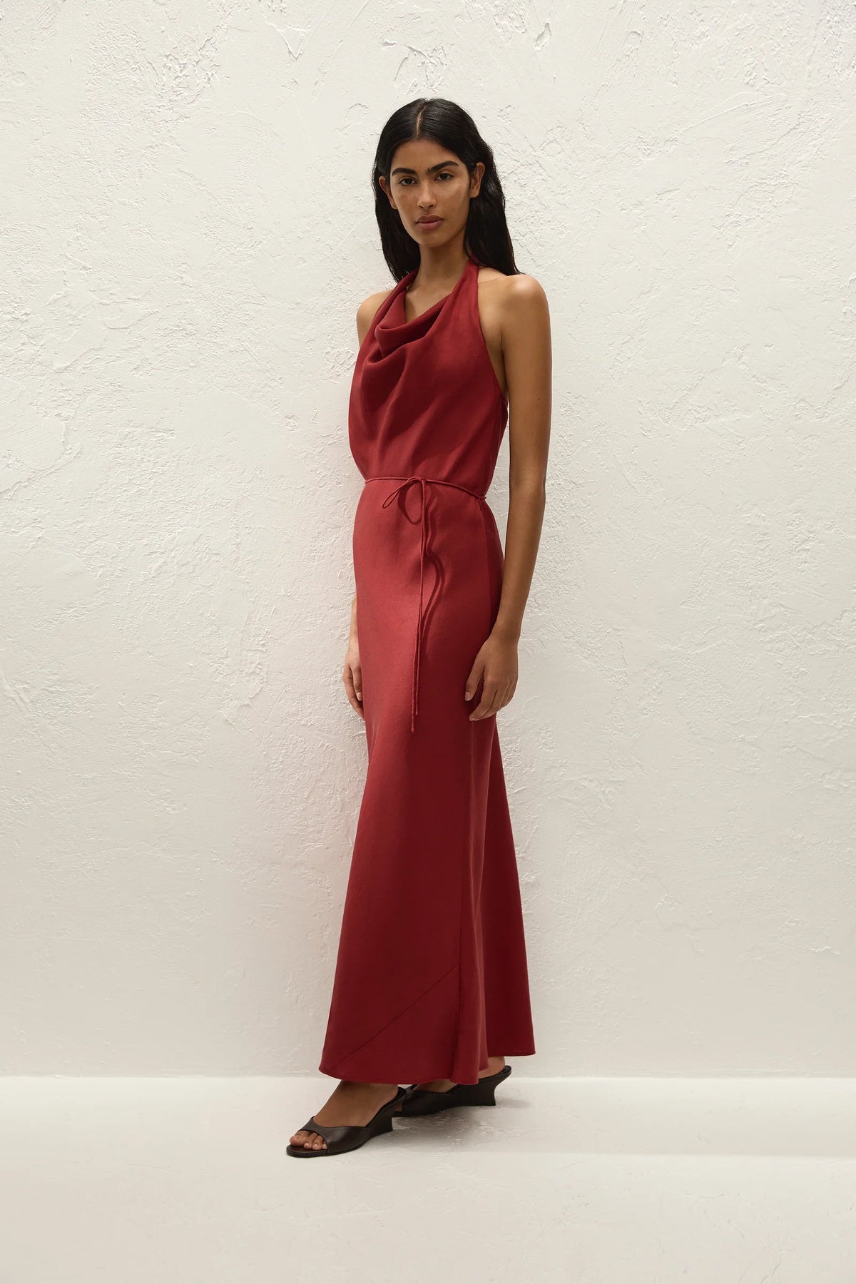 IZARO MAXI DRESS-PORTO RED