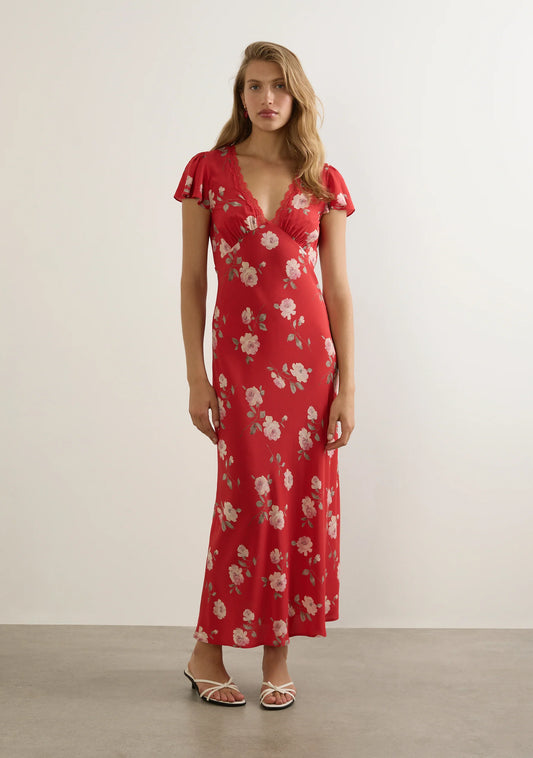 MARENA MIDI DRESS-W-DR-26219-RD