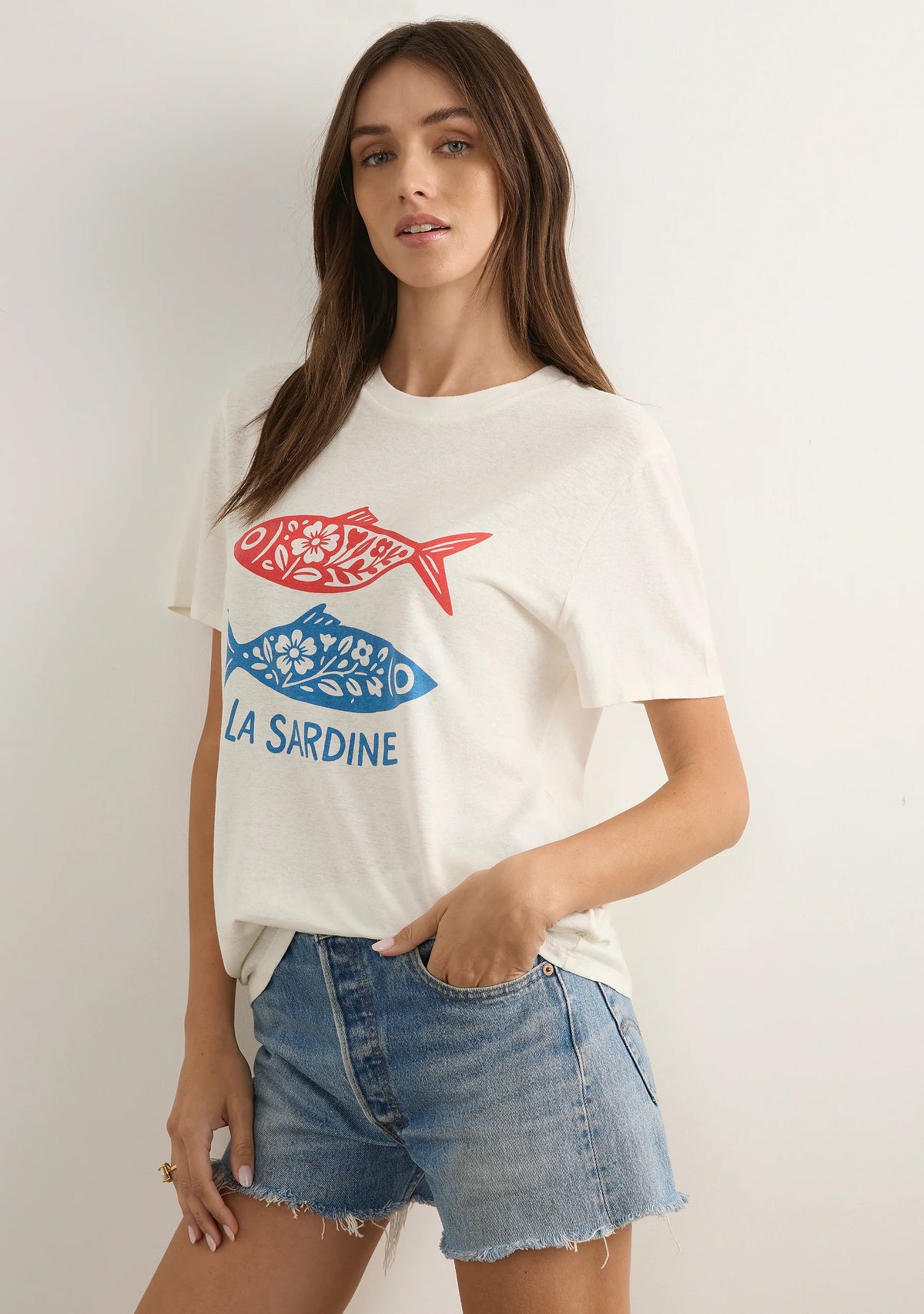 SARDINE CLASSIC TEE-WHITE (W-TS-26472)