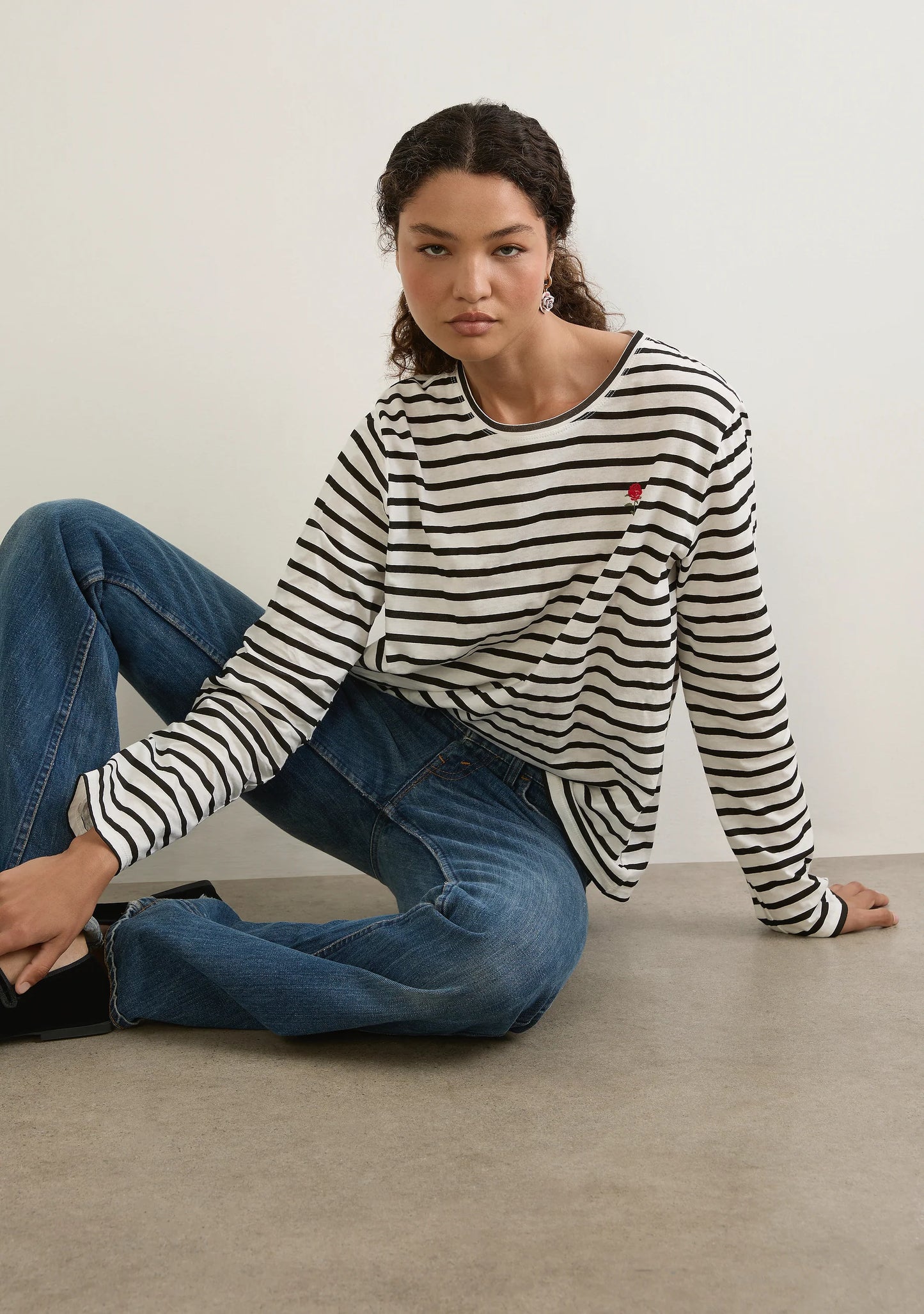 NORTH LONG SLEEVE TEE - BLACK & WHITE