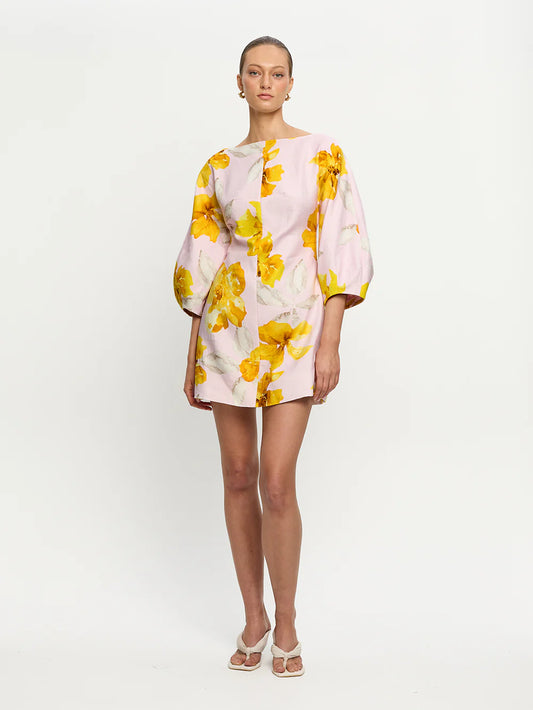 SD328FRA FRANCINE MINI DRESS - PINK YELLOW