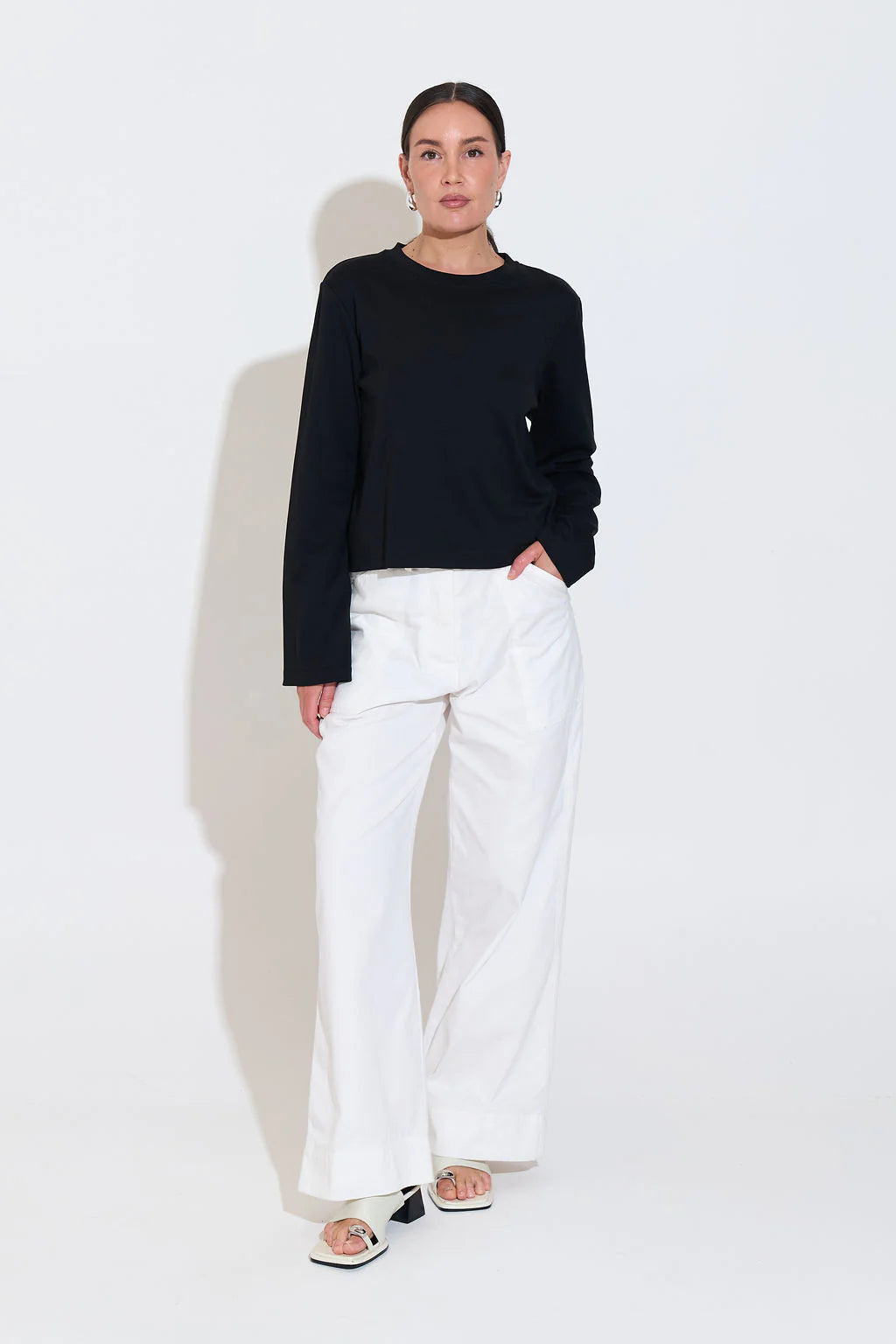 LONG SLEEVE FOX TEE - BLACK