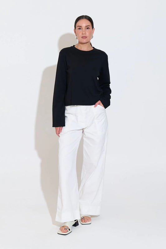 LONG SLEEVE FOX TEE - BLACK