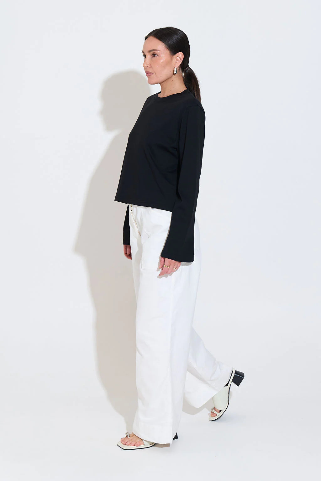 LONG SLEEVE FOX TEE - BLACK