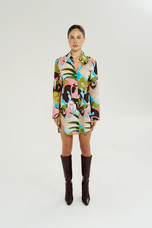 LS ASH SHIRT DRESS-WONDERLAND