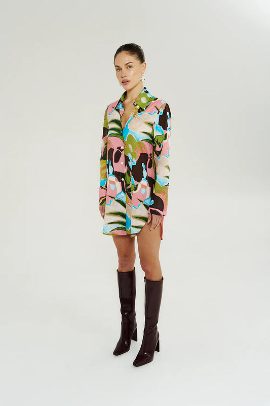 LS ASH SHIRT DRESS-WONDERLAND