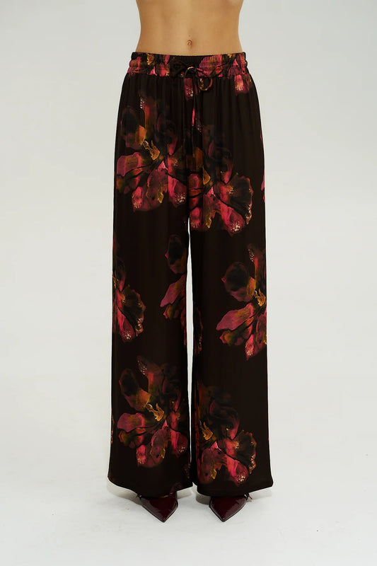 WIDE LEG PANT - CHOCOLATE PETALS