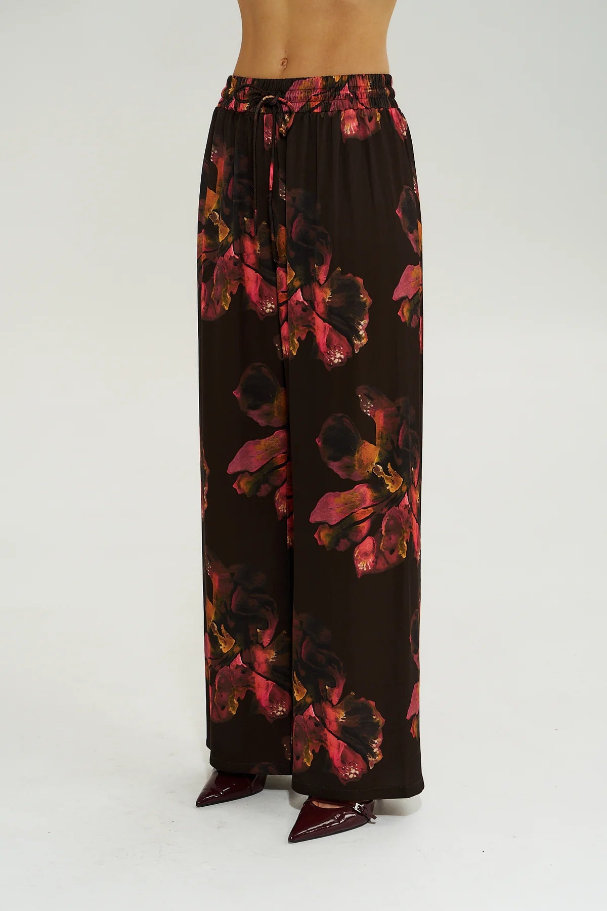 WIDE LEG PANT - CHOCOLATE PETALS