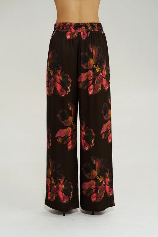 WIDE LEG PANT - CHOCOLATE PETALS