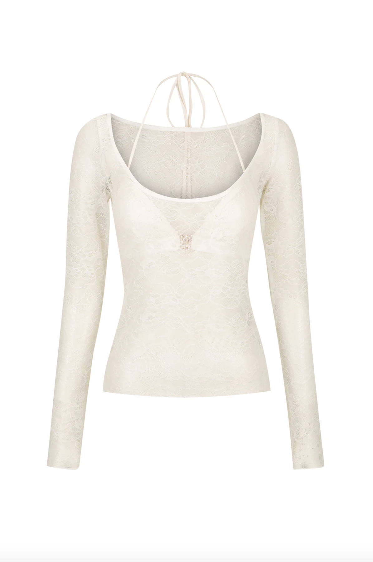 OMAR REVERSIBLE LACE TOP - IVORY