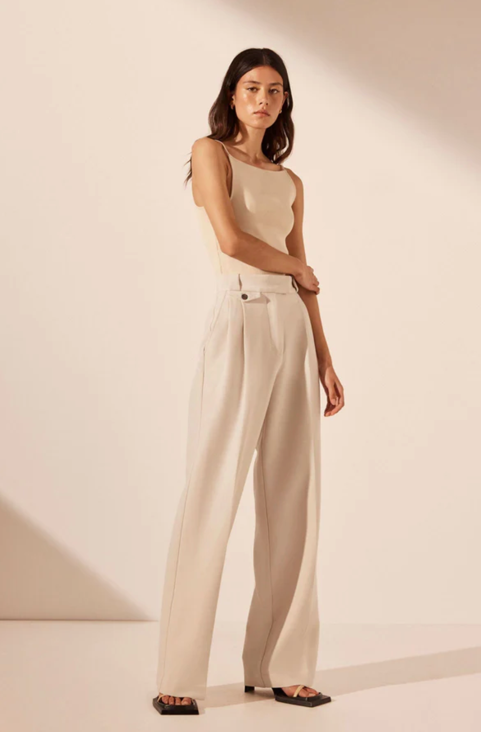 223182 IRENA HIGH WAISTED TAILORED PANT - BONE