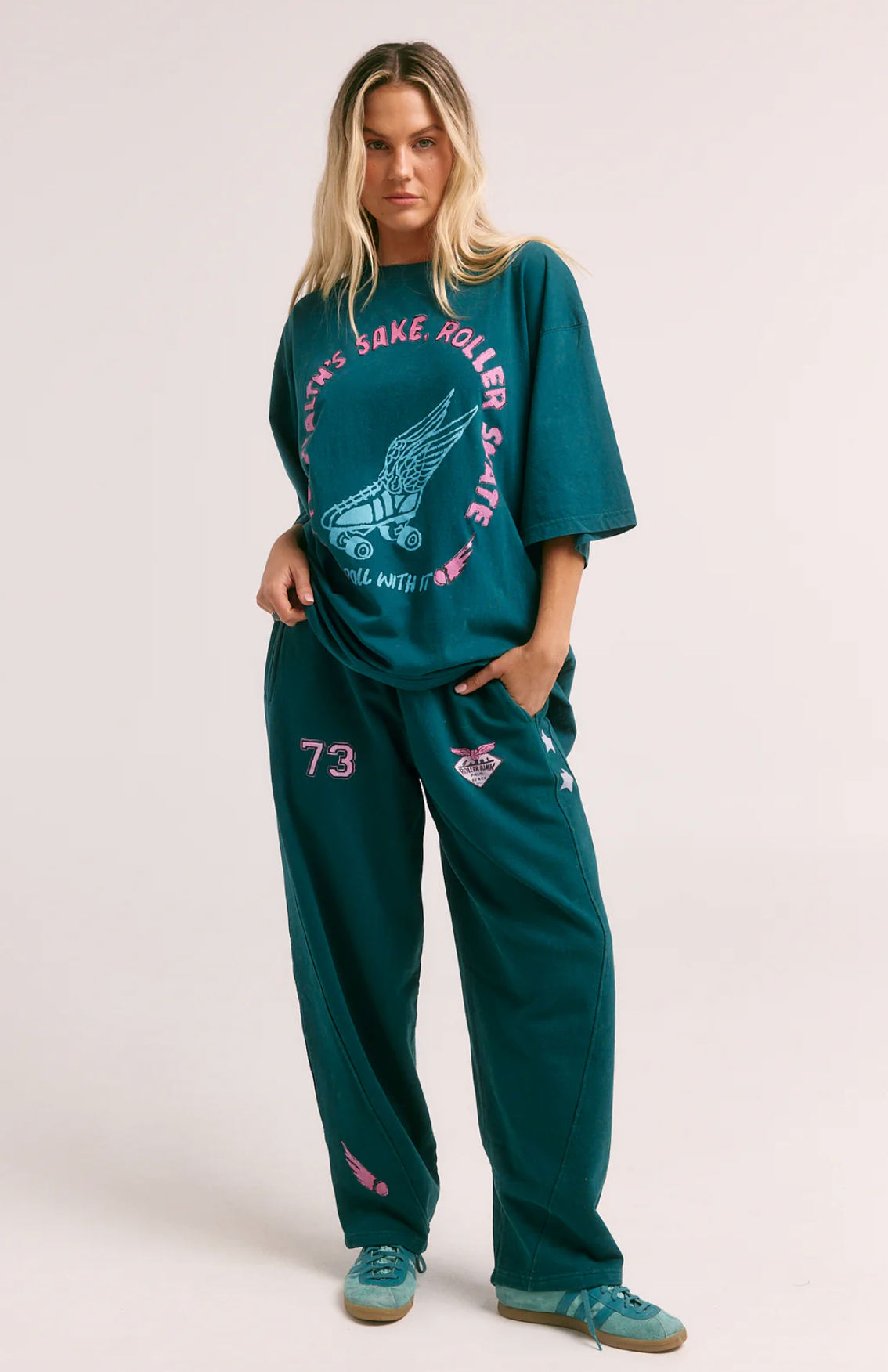 THE BARREL TRACK PANTS - TEAL