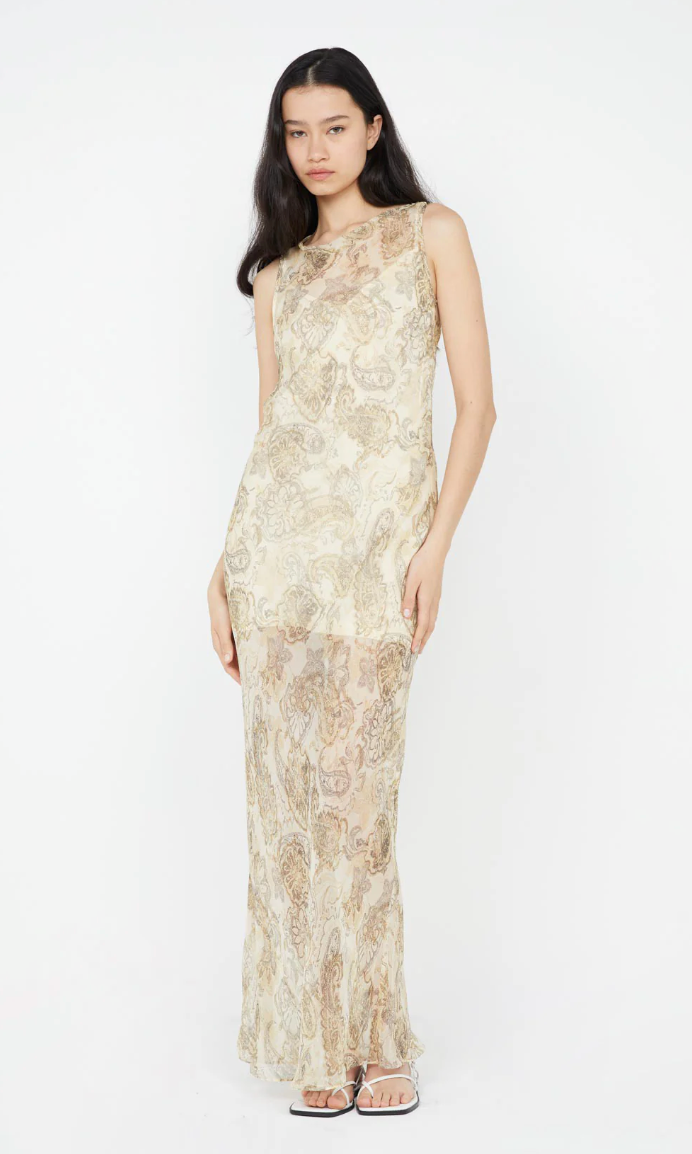 SHYLA BOAT NECK DRESS - FADED PAISLEY