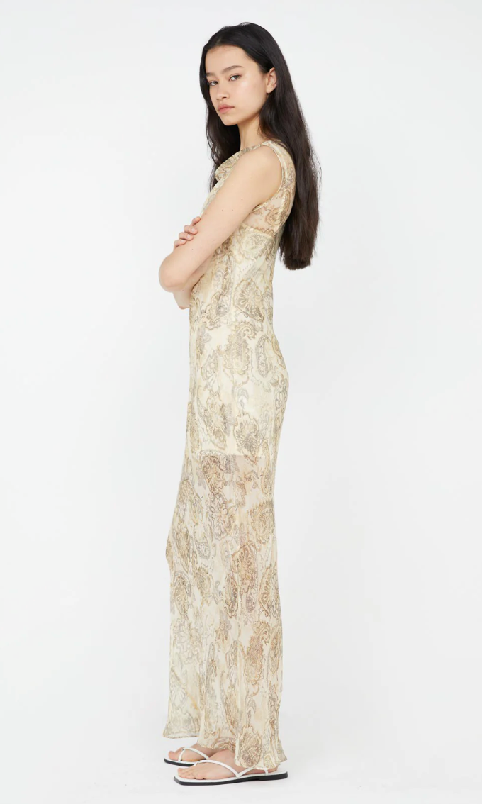 SHYLA BOAT NECK DRESS - FADED PAISLEY