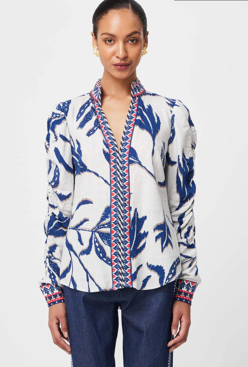 PAVILLION LINEN VISCOSE SHIRT - PALM SHADOW