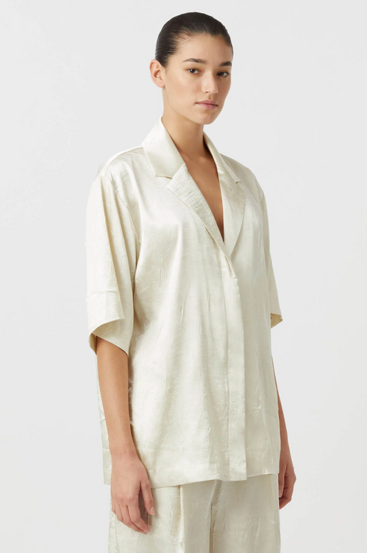 ALLIRE SATIN SHIRT - CREAM