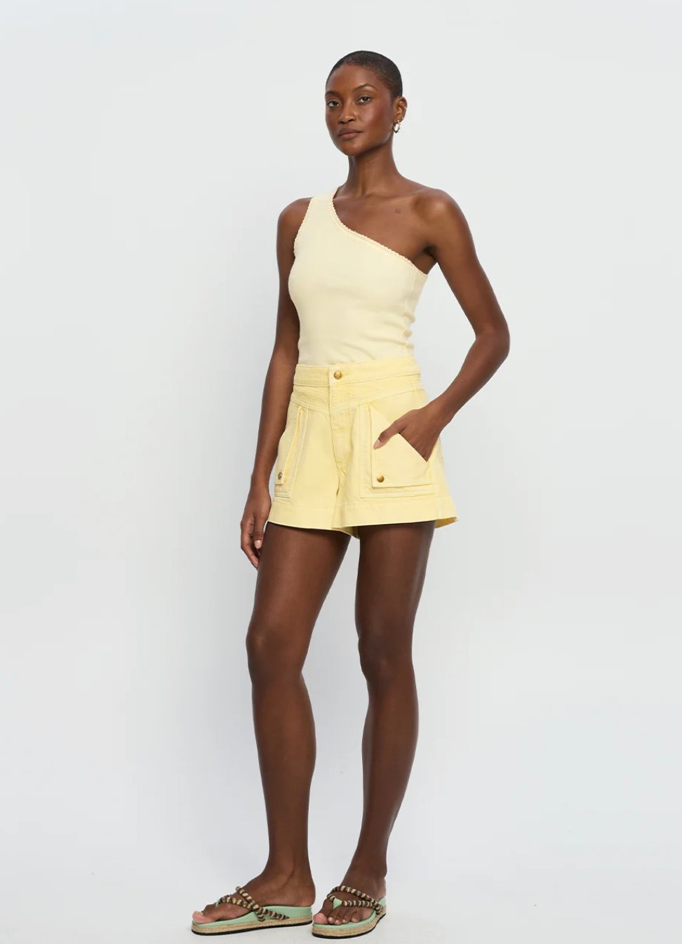 CELENE DENIM SHORT -BUTTER