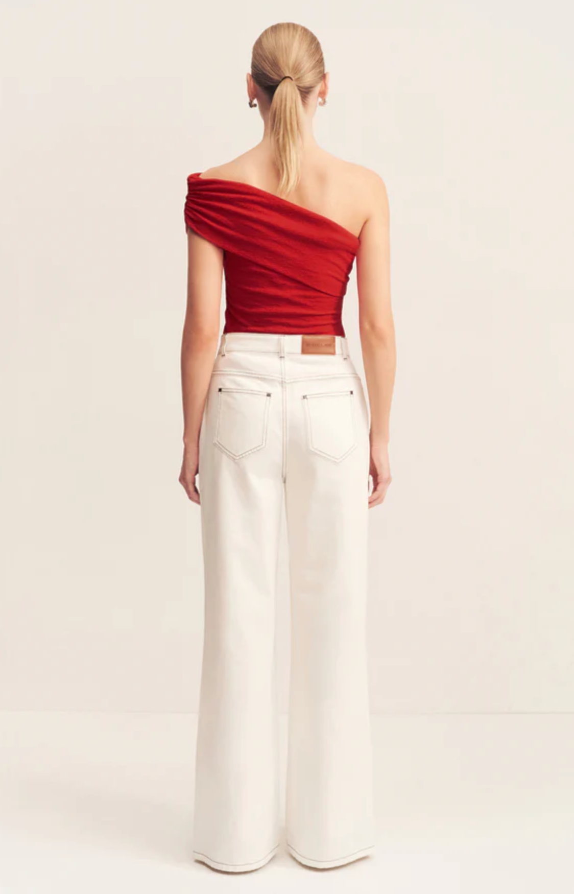 1245307 BEAU ONE SHOULDER TOP - CHILLI