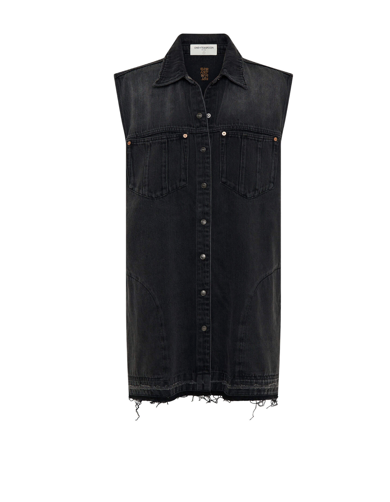 DENIM SHIRT DRESS - FADED BLACK