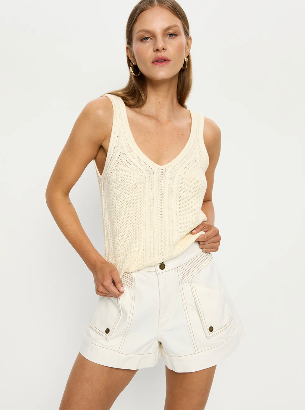 RAVEN KNIT CAMI - CREAM