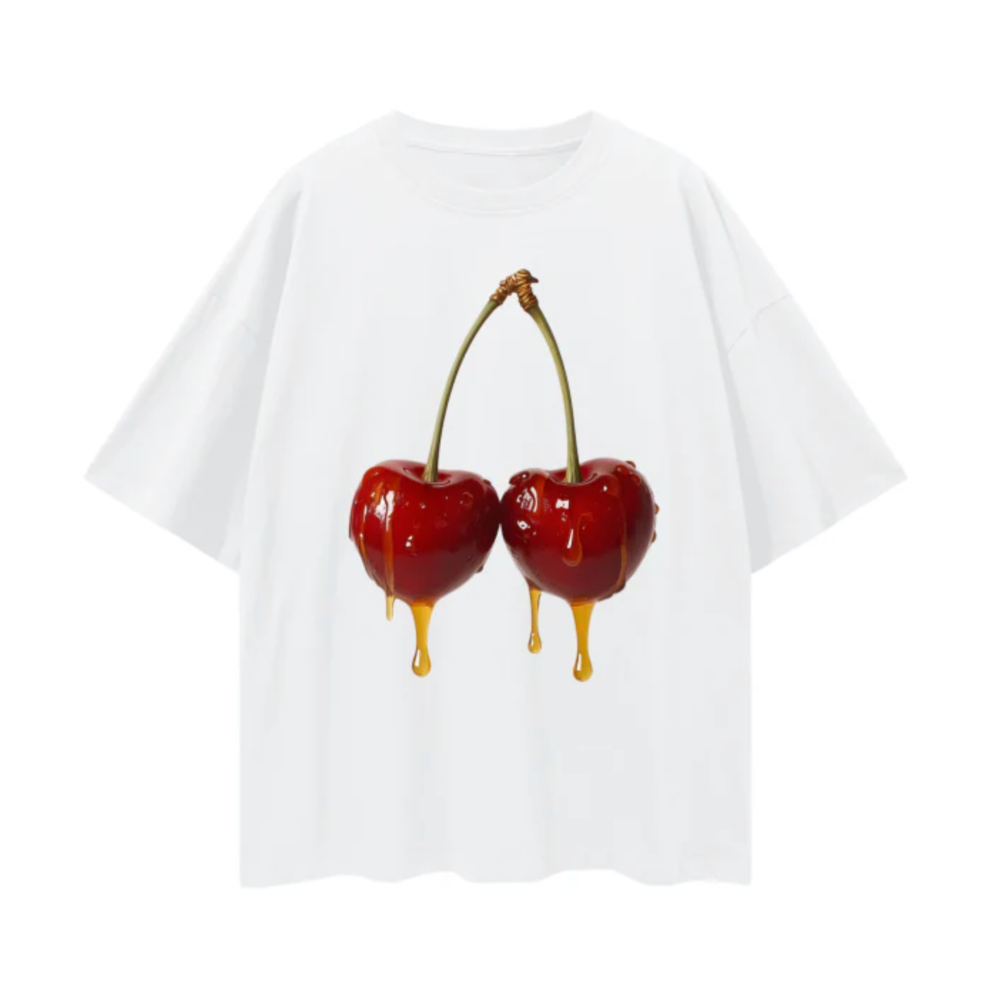 DRIPPING CHERRY TEE - WHITE