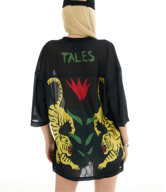 CROUCHING TIGER FOOTBALL JERSEY - BLACK