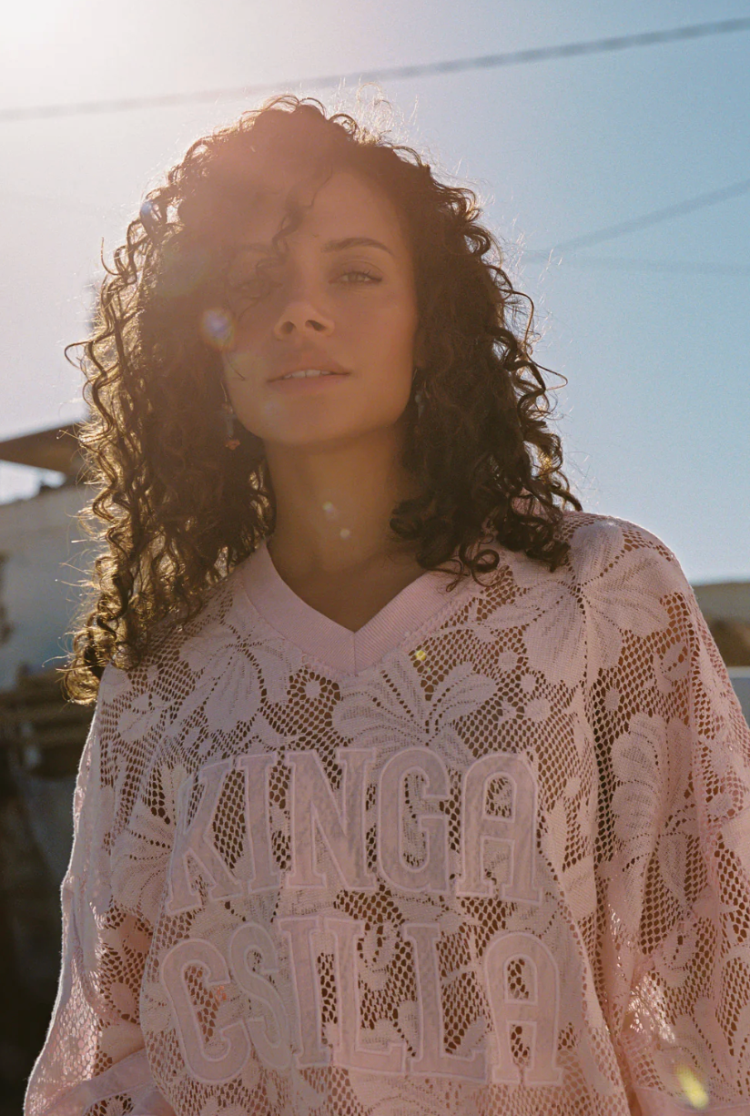 NOVA LACE ONYX TEE-PINK