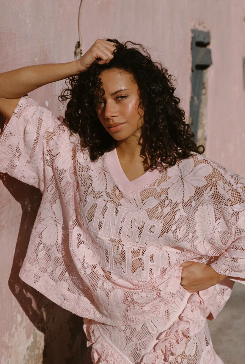 NOVA LACE ONYX TEE-PINK