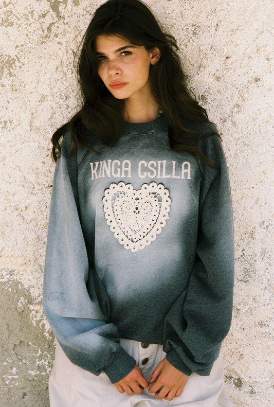 DAY HEARTS MED JUMPER - GREY