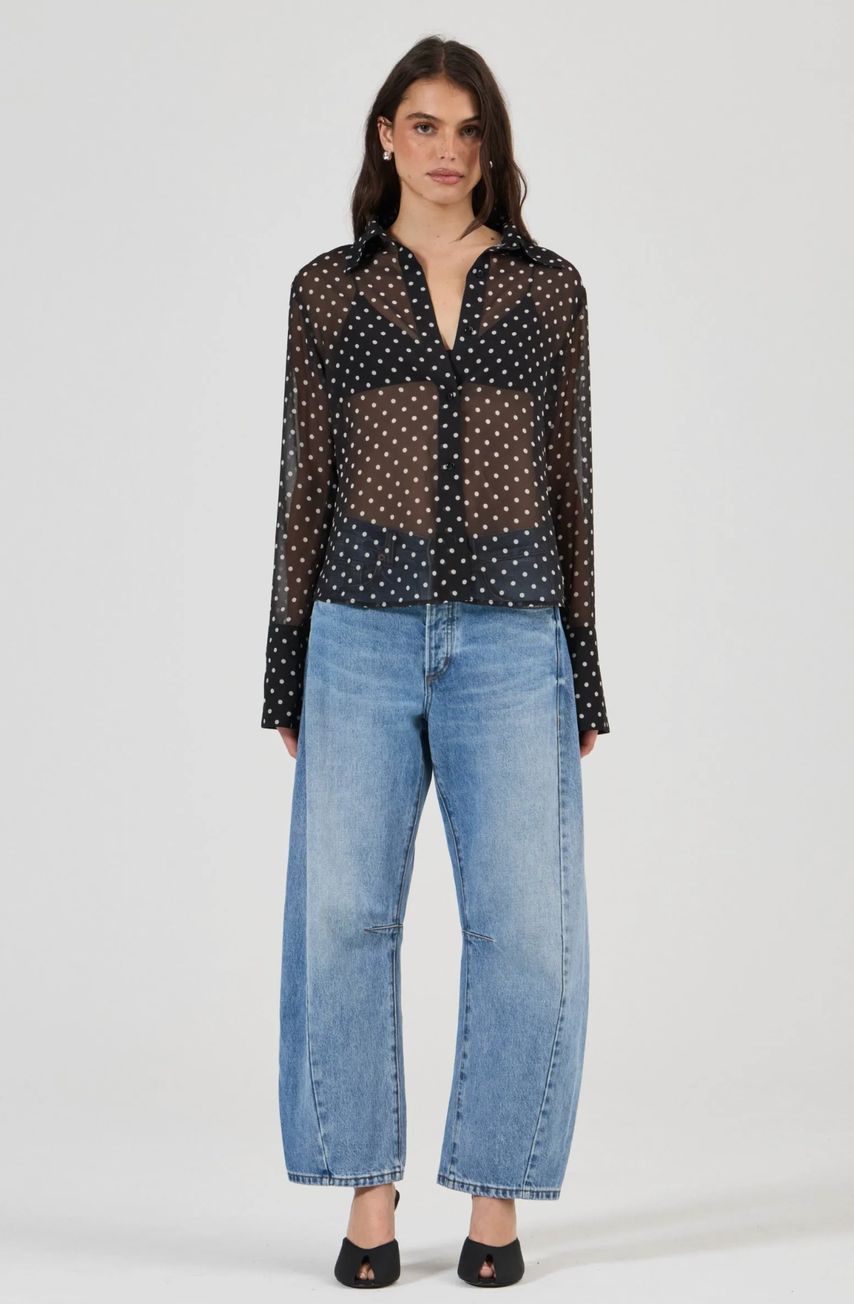 MUSE SHIRT POLKA DOT - BLACK AND WHITE