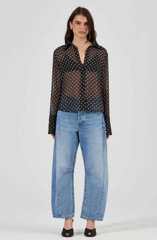 MUSE SHIRT POLKA DOT - BLACK AND WHITE