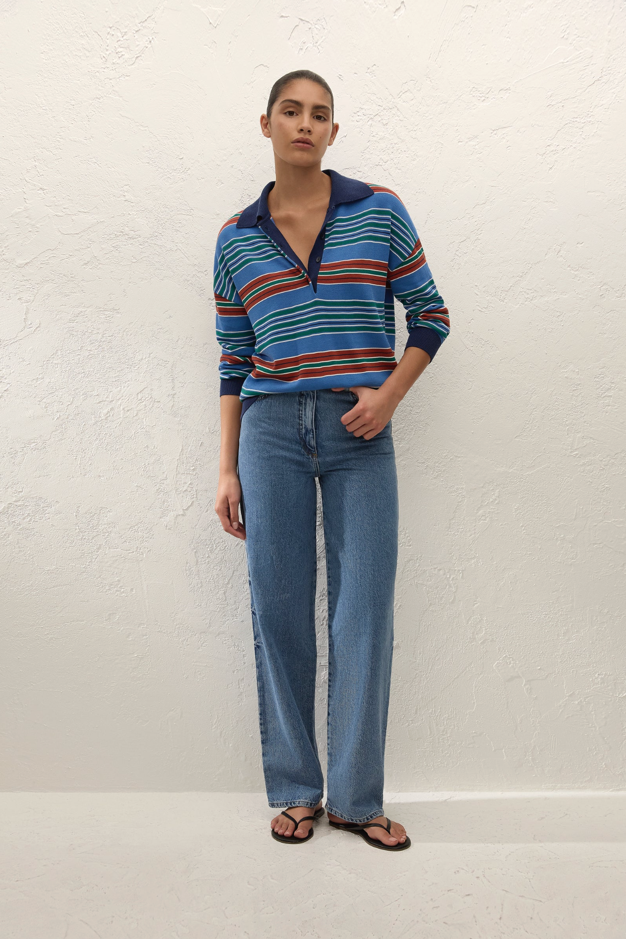 HARLOW OVERSIZED POLO - JUAN STRIPE