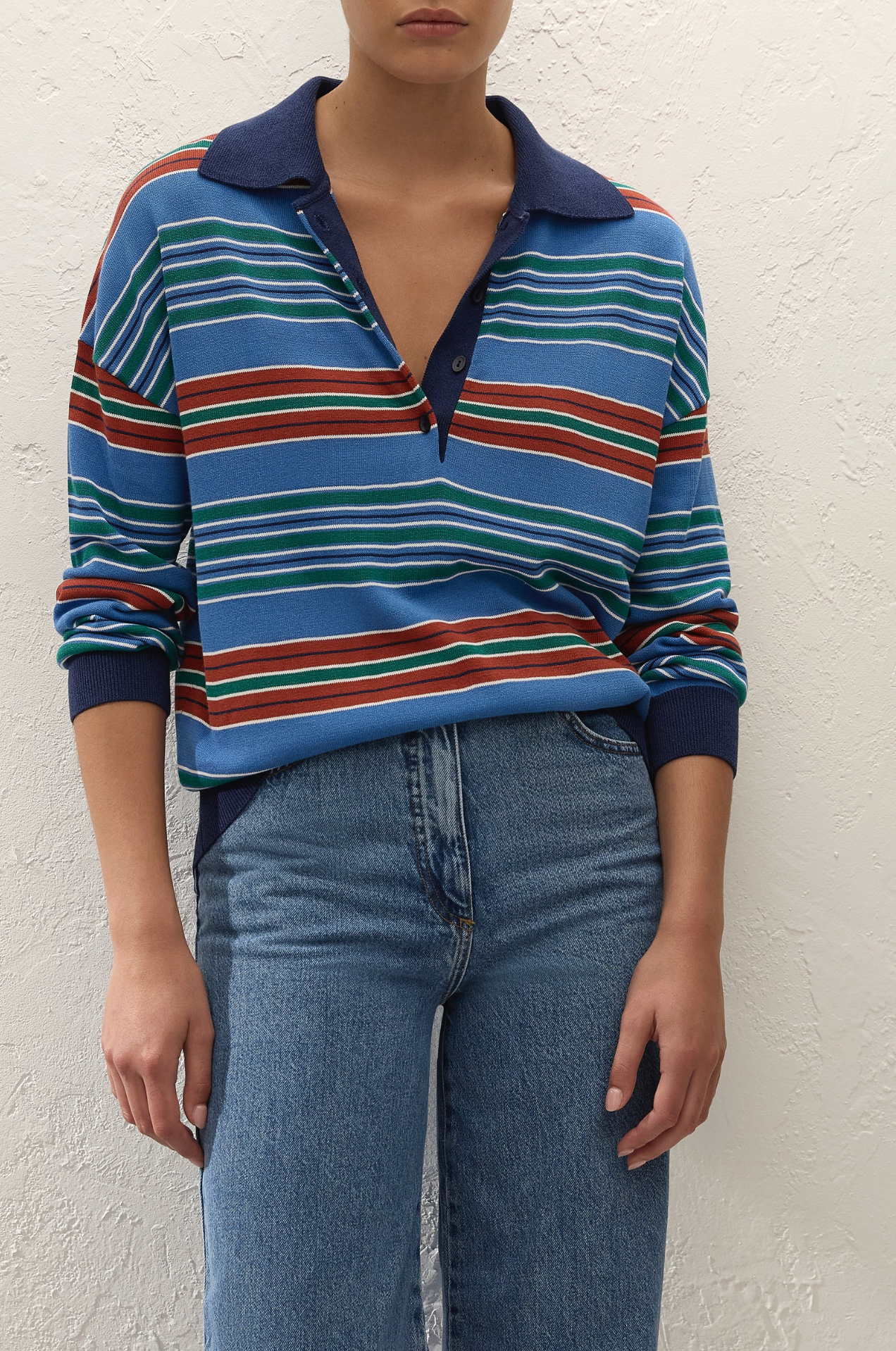 HARLOW OVERSIZED POLO - JUAN STRIPE