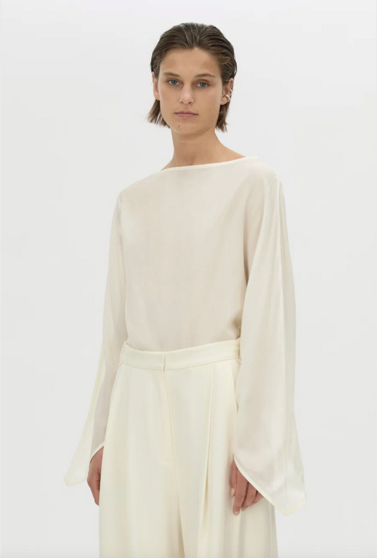 RENE DRAPED TOP -CREAM