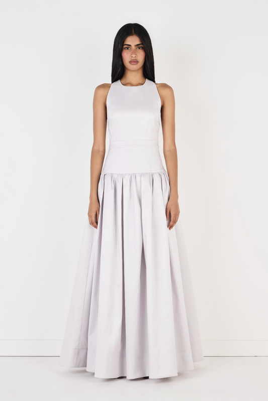 IRIS TAFFETA GOWN - SILVER