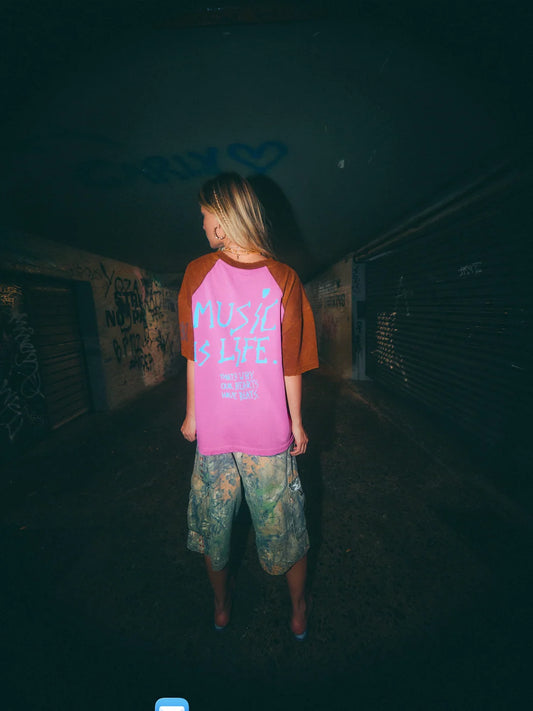 SABBI MUSIC IS LIFE TEE - PINK
