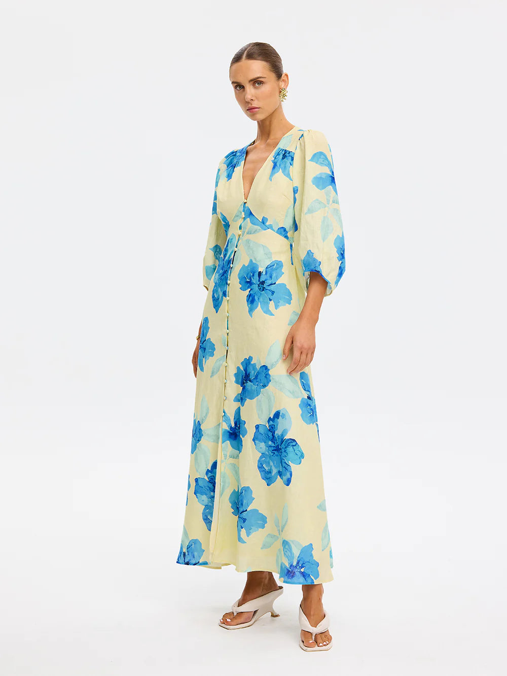 LD297SOP SOPHIE MAXI DRESS - YELLOW BLUE