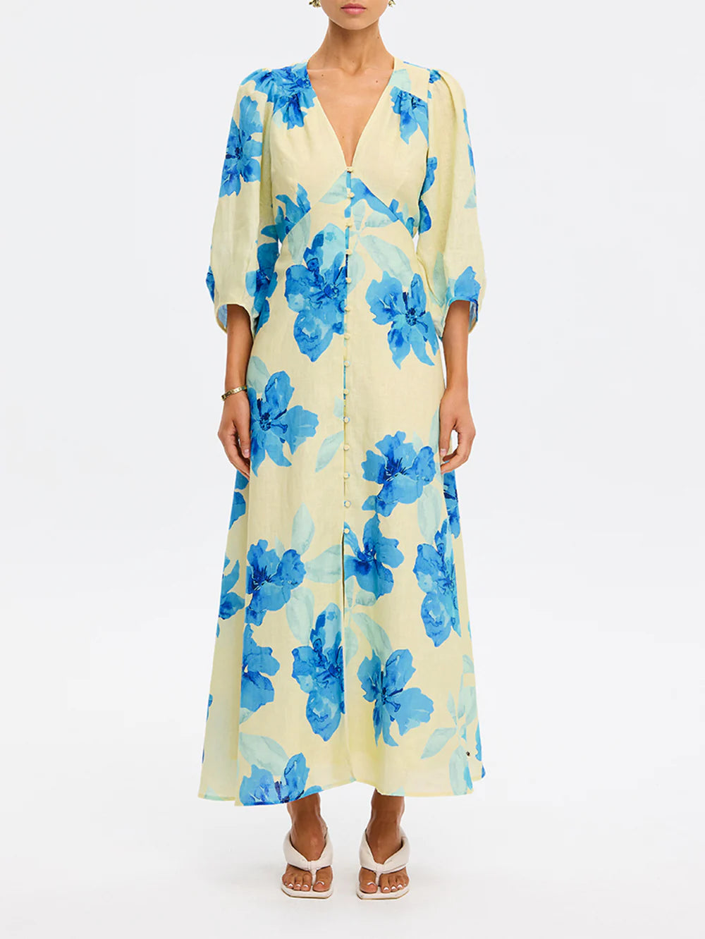 LD297SOP SOPHIE MAXI DRESS - YELLOW BLUE
