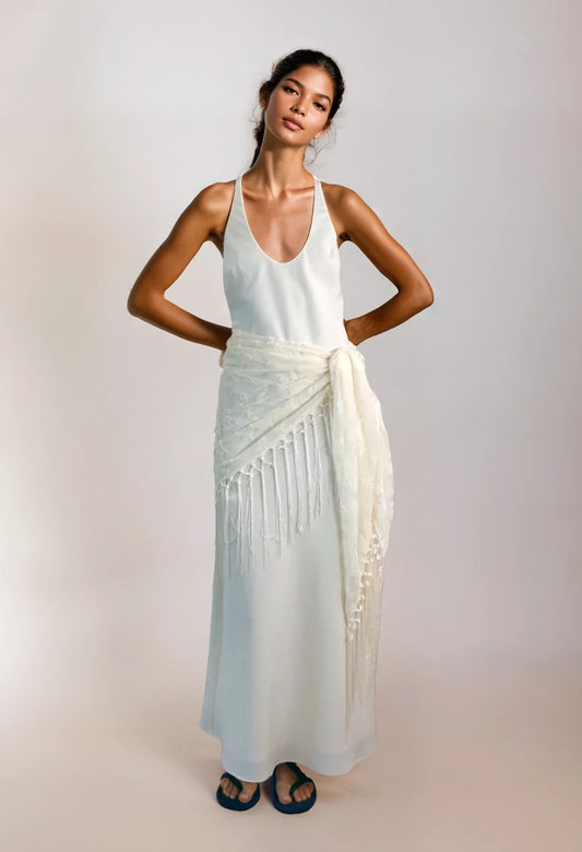 MANON MIDI SCARF DRESS-CREAM