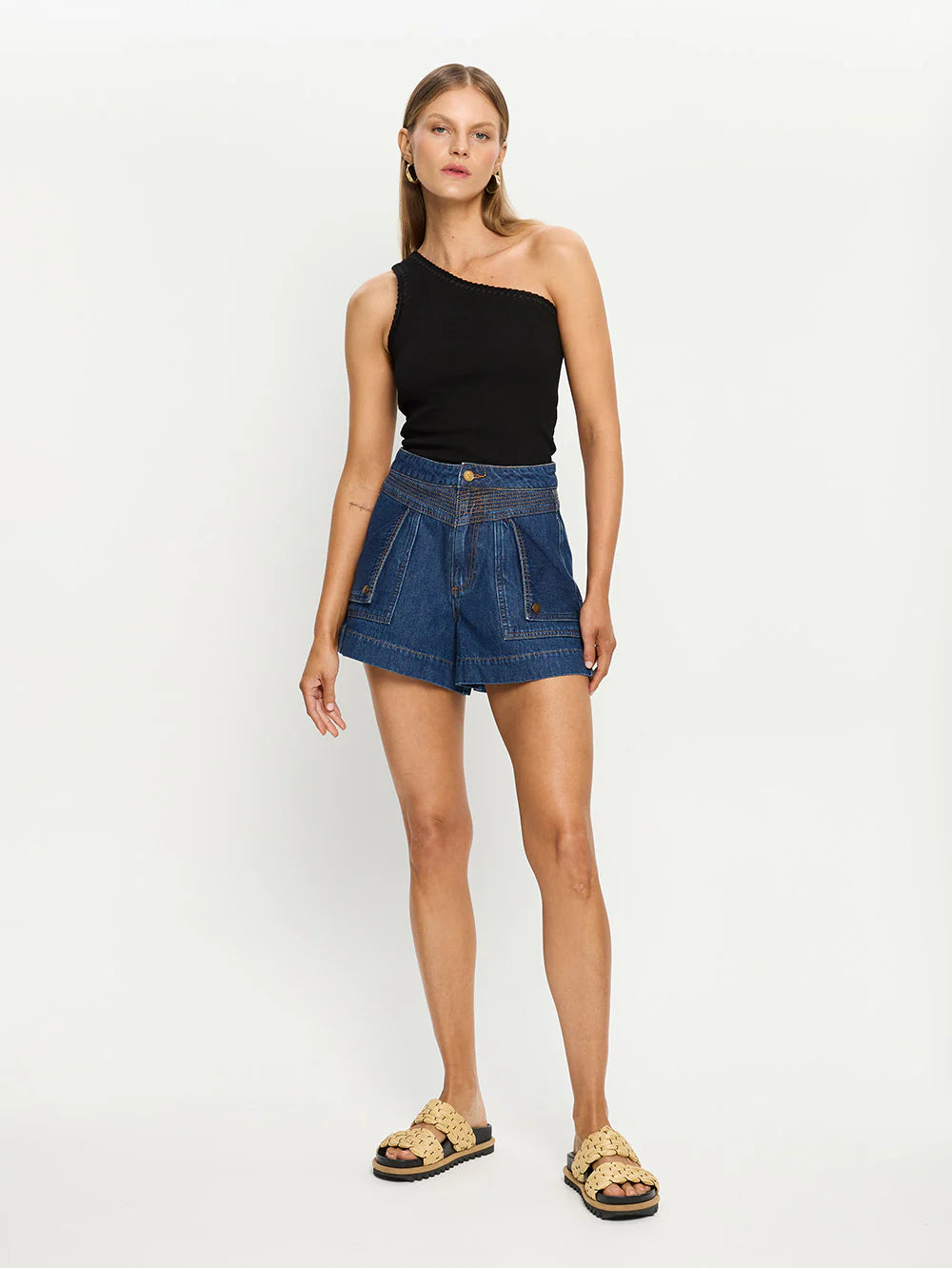 CELENE DENIM SHORT - INDIGO BLUE