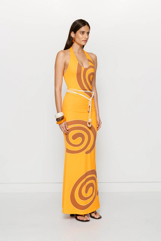 GIRO HALTER DRESS-TANGERINE SWIRL